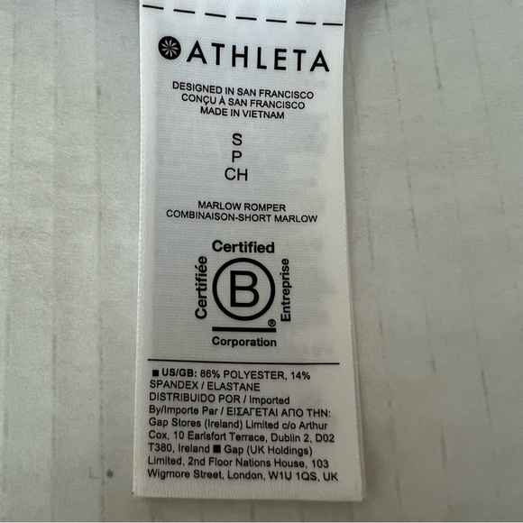 Athleta One Piece Renewed Bloom Pink Floral Drawstring Marlow Romper SZ Small - Picture 13 of 16